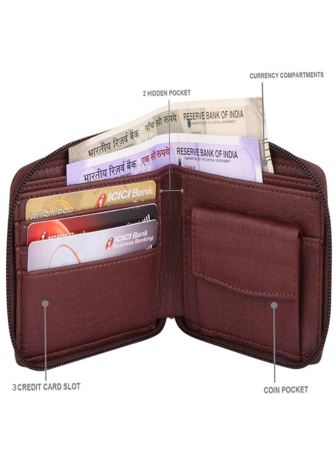 TnW Small Women's Wallet -PU Leather Multi Wallets | Credit Card Holder | Coin Purse Zipper -Small Secure Card Case/Gift Wallet for Women (Brown) - Image 2